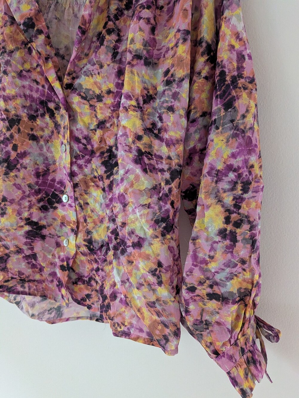 NWT! Rebecca Minkoff Tie-dye Print Isha Blouse - Picture 6 of 11